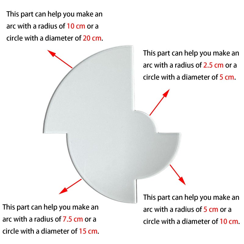 SPANSEE Circle and Arcs Quilting Templates, Quilting Rulers, Sewing Templates for DIY Quilting Sewing Crafts, Quilting Supplies, Helps You Create Circles and Arcs in Four Sizes - Image 2